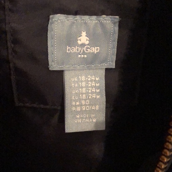 Baby Gap Puffer Vest Size 18-24 mos Boy Blue Corduroy Top and Pockets - Picture 8 of 10